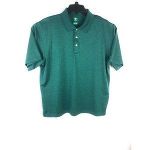 Pro Tour Men's XL Polo Short Sleeve Button Green Polyester Adult Shirt A10